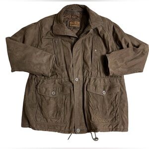 VTG 90s A.B.Sport Thick Rawhide Leather Jacket Mens XL Chore Coat Made In Korea